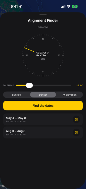 Alignment Finder with date windows
